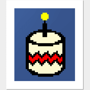 8bit Food Birthday Cake Pixelart Posters and Art